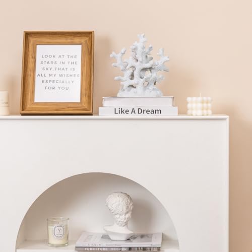 7.1" H White Coral Decor, Resin Statue, Nautical Decorations for Home, Bedroom, Bathroom, Living Room, Beach/Coastal/Ocean Themed Cabinet Shelf Tabletop Decor - color: White, size: 7.1"H