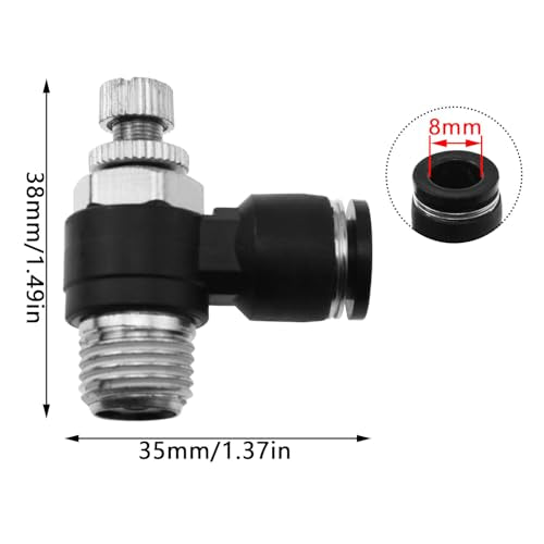 2PCS Air Flow Control Valve PT1/4 Pipeline Valve Quick Pneumatic Connector 90 Degree Elbow Pipeline Accessories For Conveying Air Vacuum Water Regulating And Controlling Flow