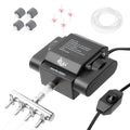 AQQA Aquarium Air Pump Powerful Pond Aerator Oxygen Pump 4 Outlets Adjustable Hydroponic Air Bubbler Pump with Air Stone Tube Air Valves for Up to 1000Gal (15W,356GPH) - size: 15W (356GPH)