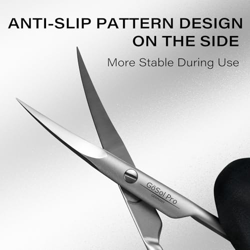 Cuticle Scissors Russian-Style Ultra Fine Curved Professional Cuticle Scissors 420 Stainless Steel, Precision Pointed Tip Grooming Scissors for Dead Skin; Eyebrow; Eyelash, Includes Leather Case