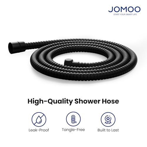 JOMOO Shower Hose, 99 Inch Extra Long Handheld Shower Hose Extension Flexible Stainless Steel Flexible Shower Head Sprayer Hose Attachment, Matte Black - color: Matte Black, size: 99 Inch