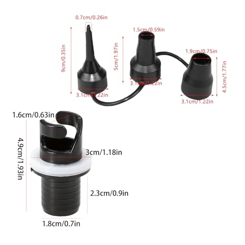 3 Pack Electric Air Pump Nozzles Replacement with Inflatable Boat Air Valve Adapter for Quick-Fill Air Pump Portable Inflator Deflator Queen Air Mattress Bed Inflatable Kayak Pool Floats Tubes