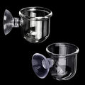 WEAVERBIRD Aquarium Crystal Glass Cone Feeder Red Worm Fish Tank Plant Shrimp Feeder Punch Cup Fish Feeding Cup with Suction Cup, 2 Pack