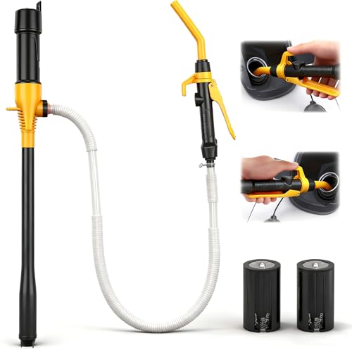 Portable Battery Powered Pump - Electric Fuel/Water Transfer Pump 2.4 GPM, Liquid Siphon Pump with Adjustable Flow Control, Gas Pump with Filter Design, Gas Can Pump Ideal - size: Portable Battery Powered Pump