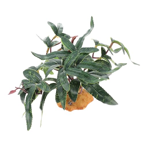 Ciieeo Simulation Plant Decor for Reptile Habitat, Dark Green Reptile Pet Case Ornament, Decorative Landscape Accessory for Aquarium and Terrarium Use