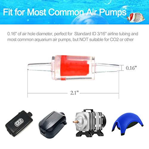 Aquarium Air Pump Accessories - 7 Feet Airline Tubing Standard with Air Stone Disc, Check Valves, Suction Cups and Connectors for Nano Air Pumps Small Buckets and Fish Tank