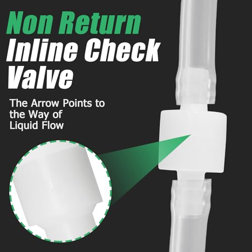 Luomorgo 2 Pcs 5/16" Inline Check Valve - PVDF Plastic One-Way Non-Return Air Check Valve - Ozone Resistant for Fuel, Oil, Water, Air, Gas Pumps & Systems - size: 5/16 Inch