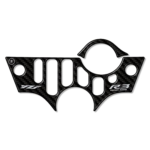 labelbike - 3D Sticker Motorcycle Steering Fork Plate Protection and Decoration in Resin Compatible with Yamaha R3 2019-2025 - size: Sreering Fork Plate