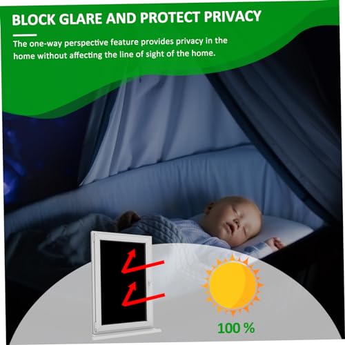 Vaguelly One Way Window Film 100% Blackout Static Cling 40x200cm Roll Daytime Privacy Window Tint for Home Sun Blocking Privacy Film for Bedrooms and Living Spaces