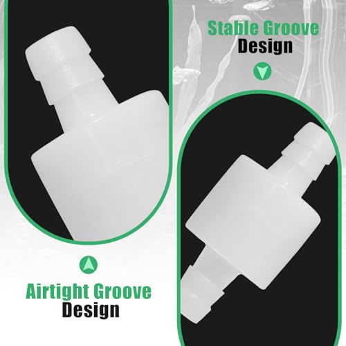 Luomorgo 2 Pcs 5/16" Inline Check Valve - PVDF Plastic One-Way Non-Return Air Check Valve - Ozone Resistant for Fuel, Oil, Water, Air, Gas Pumps & Systems - size: 5/16 Inch