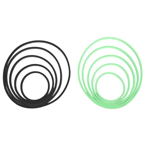 Gavigain Aquarium Feeding Ring Set, 5 Sizes, EVA Foam, Prevents Food, Promotes Water Circulation, Ideal for Fish, Turtles, Plants (5pcs Green+5pcs Black) - color: 5pcs Green+5pcs Black