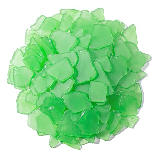 Keedolla Tumbled Sea Glass for Crafts - 10 OZ Green Frosted Seaglass Pieces for DIY Art Crafts, Vase Filler, Beach Weddings, Aquarium and Home Decor - Emerald Green - color: Emerald Green, size: 10 OZ / 0.63 LB