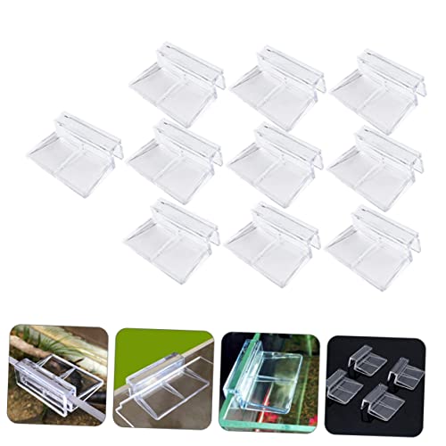 WOONEKY 10pcs Fish Tank Stand Cover Holder Acrylic Racks for Tanks Aquarium Cover Support Brackets - size: 5.5X5X1.8CM