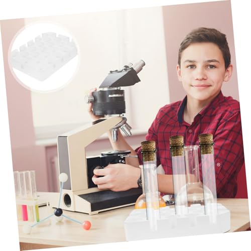 Cabilock 25holes Test Tube Holder Rack for Tubes Base Organizer for Laboratory Multipurpose Stand for Sampling and Storage for Research and Clinical Use - color: White