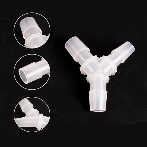Quickun 9/16" Hose Barb Fitting Equal Barbed Y Shaped 3 Way Plastic Joint Splicer Mender Adapter Union for Air Line Tubing Pipe (Pack of 4) - size: 9/16"