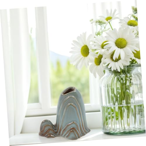 MAGICLULU Ceramic Mini Mountain - Fish Tank Landscape Decoration - Office Home Bonsai Decor Zen Garden Accessories- Ceramic Brush Holder