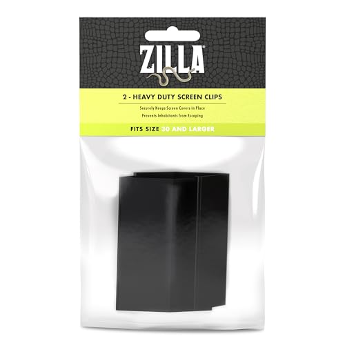 Zilla Heavy Duty Screen Clips, Secures Screen Covers to Terrarium, Fits Size 30G and Larger, 2 pack, Large - size: Large