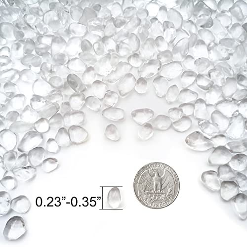 Keedolla Aquarium Clear Glass Stones Pebbles for Fish Tank, 0.93LB Fish Tank Marbles Beads Gems Gravel Rocks for Aquarium, Vase Fillers, Succulent Plants Decor - color: Clear, size: 0.93 Pound