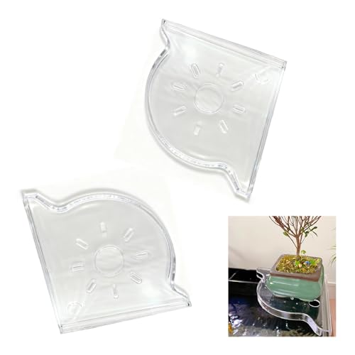 2 Pcs Fish Tank Corner Storage, Corner Organizer for Fish Tank, Triangle Aquarium Corner Shelf for Aquatic Plants, Storage and Decoration