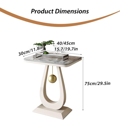 Modern Marble Console Table with Metal Frame, Minimalist Plant Stand, Living Room Display Shelf, Flower Pot Rack, Versatile Furniture for Home Décor - color: Black-3, size: 50*30cm/19.7*11.8in