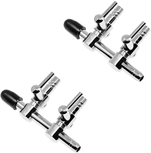 2Pack 2-Way Air Flow Control Lever Valve with Airline Tubing Connector for Aquarium Fish Tank
