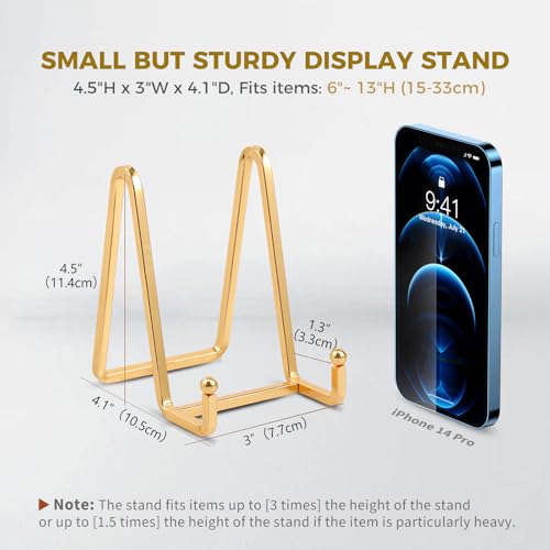 Plate Holder Easel Display Stand - 4.5 inch Metal Plate Stands for Display - Tabletop Picture Stand - Gold Iron Easels for Display Pictures | Photo Frames | Book | Decorative Plates | Plaque -2 Pack - size: 4.5 inch-2