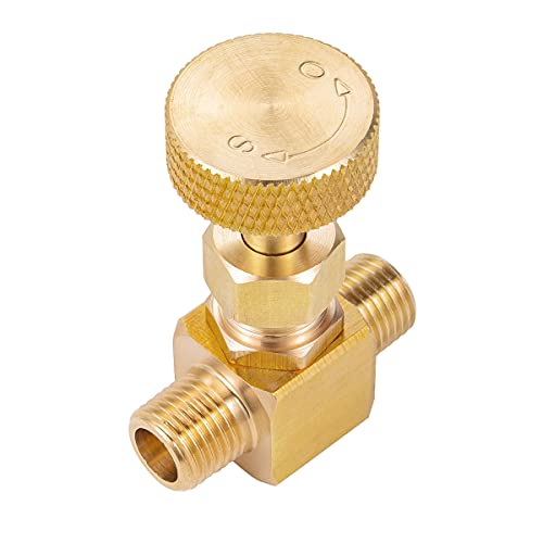2 Piece Heavy Duty Brass Instrument Replacement Control Needle Valve 1/4" Npt Male X 1/4" Npt Male Connection - size: 2 PCS 1/4 " Male * 1/4"Male needle valve
