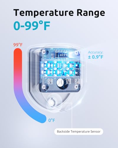 SEAOURA 2-in-1 Mini Aquarium Magnetic Cleaner with Digital Thermometer, Fish Aquariums Magnets Brush only for Glass Tank,Tiny Magnet Floating Cleaning Tool for 1-30 Gallons - color: White