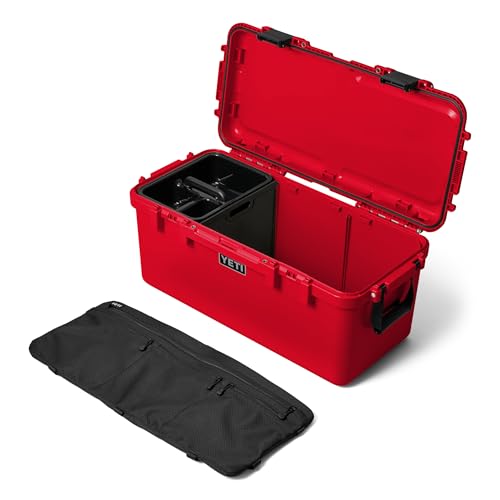 YETI LoadOut GoBox Collection, Divided Waterproof Cargo Case, Dry Box, Camera Case, Fishing Tackle Box - color: Rescue Red, size: GoBox 60