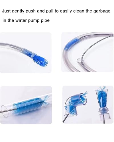 Flexible Long Drain Brush 61in Nylon Cleaner Double Ended Hose Tube Stainless Steel Pipe Brush 10 PCS 8.2in Straw Cleaning Brush - size: 61in