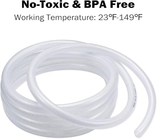 DAVCO 5/16" ID × 10 ft Clear Braided Hose Plastic Tubing, High Pressure Flexible Reinforced PVC for Transfer Water Air Oil, BPA Free & Non-Toxic - size: 5/16"ID, style: 10 Feet