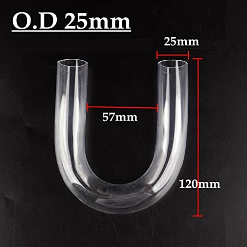 1pcs Transparent Acrylic Pipe Aquarium Fish Tank U-Shape Connector Water Supply Tube, for Garden Supplies Home DIY Connector O.D 20~32mm (Color : Outer Dia 25mm)