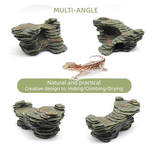 relaqcc Turtle Basking Platform Shale Scape Step Ledge, Reptile Ladder Resting Terrace Aquarium Decor, Great for Reptiles, Amphibians, Frogs, Small Turtle - style: Type-A