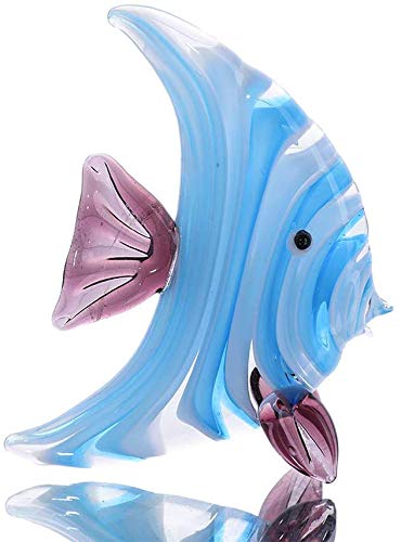 Crystalsuncatcher HDCRYSTALGIFTS 2.5'' Blown Glass Figurines Tropical Fish Murano Art Sea Life Minitures Handicraft Animal Figure for Fish Tank Ornament or Aquarium Decorations (Fish) - color: Style*8