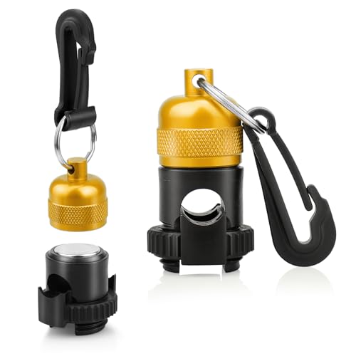 2PACK Scuba Regulator Hose Holder, Magnetic Adjustable Octopus Holder Octo Tank Retainer with Clip, Installs to Your BCD Easily! - color: Gold