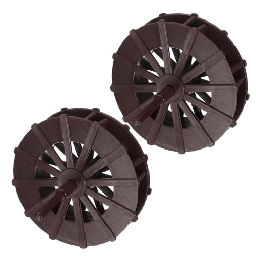 uxcell 2 Pcs Fountain Water Wheel, 2.4 Inch Desktop Fortune Statue Aquarium Wheels Decor Water Fountains Wheel Brown - color: Brown, size: 2.4 Inch