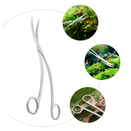 SUPVOX Stainless Steel Wave Scissors for Aquarium Tank Plant Trimming Tool Sharp Blades for Easy Aquatic Plant Maintenance for Professional Aquarists