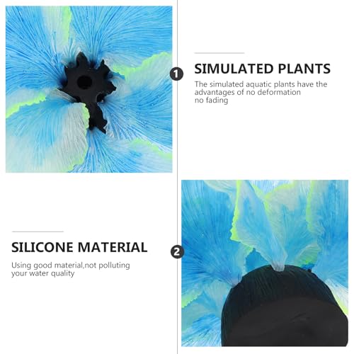 Cabilock Fish Tank Aquatic Plant Decor Silicone Blue Artificial Water Grass Ornament for Aquarium Landscape Micro Landscape Decoration