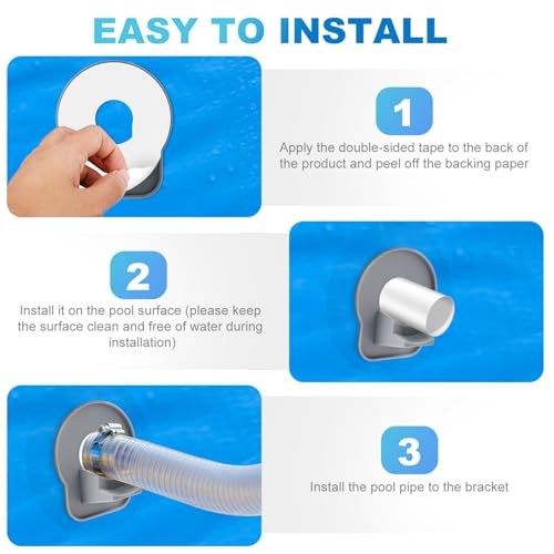 Gosknor 2pcs Swimming Pool Pipe Holders, Ground Swimming Pool Replacement Parts Hose Holders with Tape Prevents Hose Sagging and Leaks Ground Accessories Compatible with Intex
