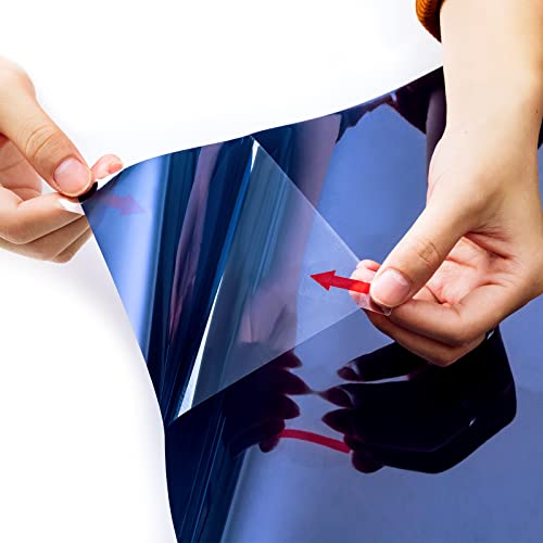 Niviy One Way Window Film Daytime Privacy Mirror Effect Reflective Window Tint for Home Self Adhesive UV Sun Blocking Heat Control Glass Door Films 17.5 x 78.7 inches Blue Silver - color: Blue-silver, size: 17.7" X 78.7"