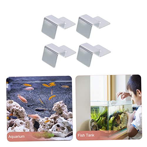 balacoo 4pcs Aquarium Glass Lid Clips Sturdy Fish Tank Lid Holders for Secure Glass Covers Easy Installation Practical Design for Aquariums and Freshwater Tanks