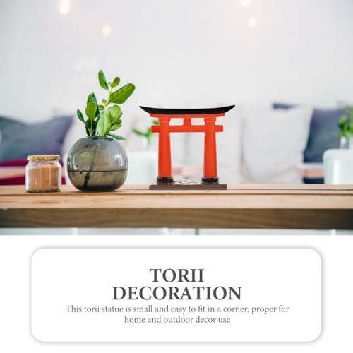 Amosfun Mini Torii Gate Aquarium Ornament Japanese Style Fish Tank Decor Zen Garden Micro Landscape Prop 3.54X0.78X3.14 Inch Lightweight Durable