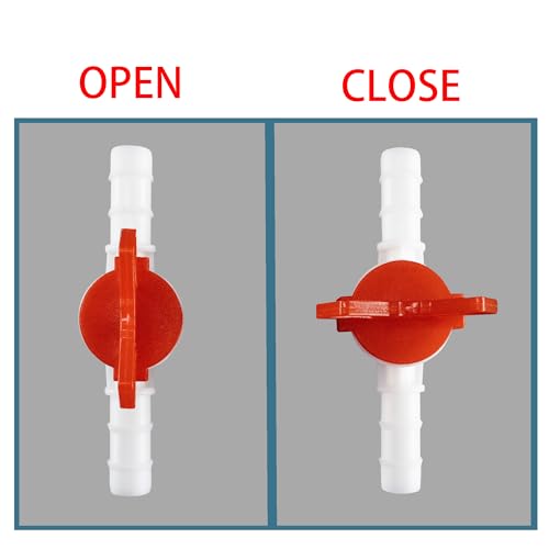 1/2-Inch Drip Irrigation Barbed Valve, Drip Line Ball Valve Shut-Off Plastic Switch Hose Connectors, Drip Irrigation Tubing Parts for Drip Irrigation and Aquariums White, 2PCS - size: 0.5 Inch