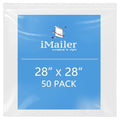 iMailer- 28" x 28" 50 Pack- 2 Mil Resealable Zip Bags- Clear Plastic Bags with Zip Top Lock for Storage, Organizing, Crafts, Travel - size: 28" x 28" 50 Pack