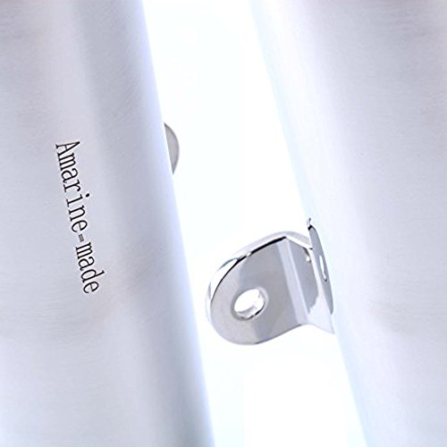 Amarine Made 2Pcs Boat Fishing Rod Holder, Stainless Steel Fishing Pole Holder, Side / Transom Mounted Rod Holders with Weld Brackets, Suitable for Kayak - 7643sh1