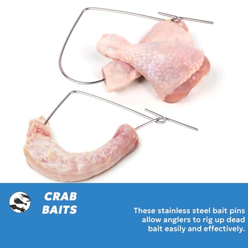 Stainless Steel Bait Pin Combo 4.5" for Rigging Bait in Crab Trap, Silver