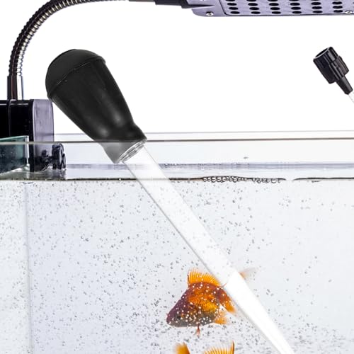 Beaupretty Manual Aquarium Fish Tank Gravel Siphon Pump Water Changing Tool Black Mini Household Water Cleaner for Fish Tank Maintenance