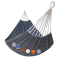 GOCAN Hammock Outdoor 2 People 220x150cm Total Length 330cm Load 300kg Canvas Cotton Hammock for Garden Indoor Children Balcony Dark Gray XXL - color: Darkgrey
