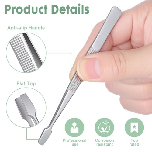 2-Pack Stamp Tweezers Stainless Steel – 4.3” Philately Tools for Collectors – Flat Tip, Non-Slip, Rust-Proof – Ideal for Stamps, Coins and Jewelry