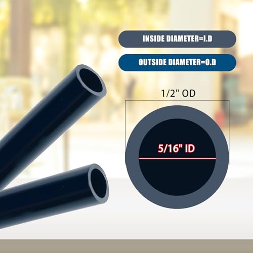 1/2" Black Nylon Air Line Tubing - 50 FT Air Hose, DOT Approved for Air Brake Tubing Suspension Or Fluid Transfer - size: 1/2"OD 50FT